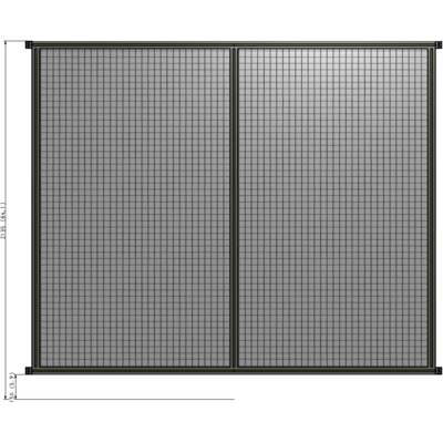 B4-2135-2400-0150-HYMZA DOUBLE PANEL-NO LEGS, HINGE CONNECTORS 2135MM X 2400MM  1" MESH, AS A KIT