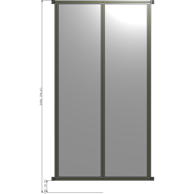 B4-2400-1200-0150-HYPZK DOUBLE PANEL-NO LEGS, HINGE CONNECTORS 2400MM X 1200MM  1/4" POLYCARBONATE, ASSEMBLED