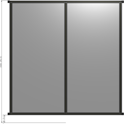 B4-2400-2200-0150-HYPZK DOUBLE PANEL-NO LEGS, HINGE CONNECTORS 2400MM X 2200MM 1/4" POLYCARBONATE, AS A KIT