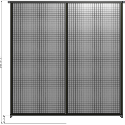 B4-2400-2200-0150-TYMZA DOUBLE PANEL-NO LEGS, TIE PLATE AND ANGLE CONNECTORS 2400MM X 2200MM 1" MESH, FULLY ASSEMBLED
