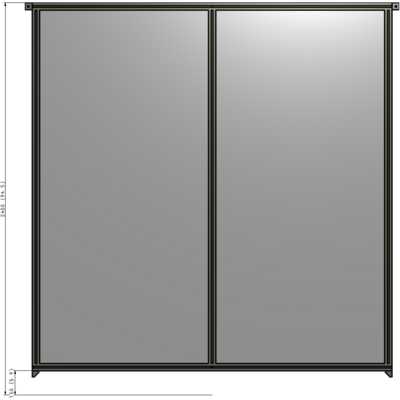 B4-2400-2200-0150-TYPZA DOUBLE PANEL-NO LEGS, TIE PLATE AND ANGLE CONNECTORS 2400MM X 2200MM 1/4" POLYCARBONATE, ASSEMBLED