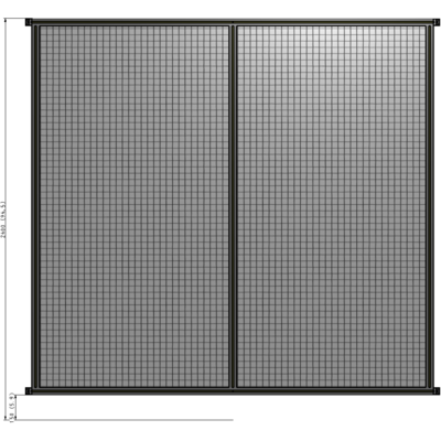B4-2400-2400-0150-HYMZA DOUBLE PANEL-NO LEGS, HINGE CONNECTORS 2400MM X 2400MM 1" MESH, FULLY ASSEMBLED
