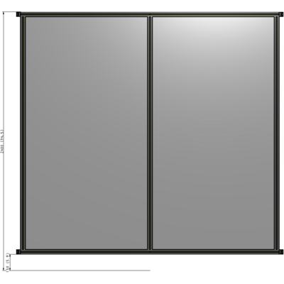 B4-2400-2400-0150-HYPZA DOUBLE PANEL-NO LEGS, HINGE CONNECTORS 2400MM X 2400MM  1/4" POLYCARBONATE, AS A KIT