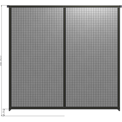 B4-2400-2400-0150-TYMZK DOUBLE PANEL-NO LEGS, TIE PLATE AND ANGLE CONNECTORS 2400MM X 2400MM 1" MESH, FULLY ASSEMBLED