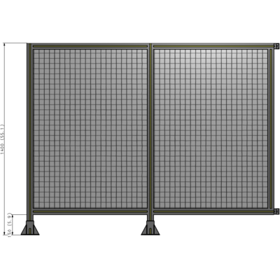 B5-1400-1800-0150-HYMFA DOUBLE PANEL-LEGS ON LEFT AND CENTER WITH HINGES 1400MM X 1800MM 1" MESH, AS A KIT