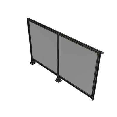 B5-1400-2200-0150-TYPFK DOUBLE PANEL-LEGS ON LEFT AND CENTER, TIE PLATE ON RIGHT 1400MM X 2200MM  1/4" POLYCARBONATE, AS KIT