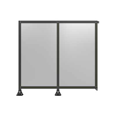 DOUBLE PANEL-LEGS ON LEFT AND CENTER, TIE PLATE ON RIGHT 1700MM X 1800MM  1/4&quot; POLYCARB, ASSEMBLED