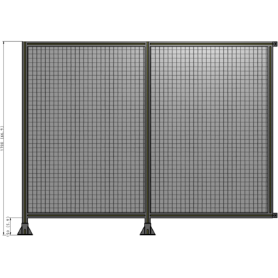 B5-1700-2200-0150-HYMFA DOUBLE PANEL-LEGS ON LEFT AND CENTER WITH HINGES 1700MM X 2200MM 1" MESH, FULLY ASSEMBLED