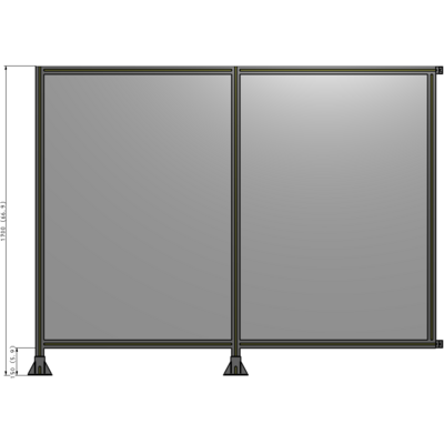 B5-1700-2200-0150-HYPFK DOUBLE PANEL-LEGS ON LEFT AND CENTER WITH HINGES 1700MM X 2200MM 1/4" POLYCARBONATE, AS A KIT