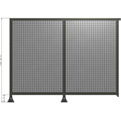 B5-1700-2200-0150-TYMFA DOUBLE PANEL-LEGS ON LEFT AND CENTER, TIE PLATE ON RIGHT 1700MM X 2200MM 1" MESH, FULLY ASSEMBLED