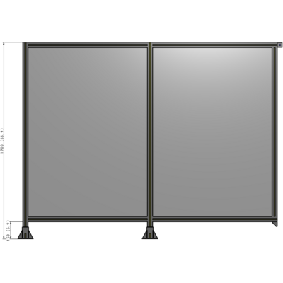 B5-1700-2200-0150-TYPFK DOUBLE PANEL-LEGS ON LEFT AND CENTER, TIE PLATE ON RIGHT 1700MM X 2200MM 1/4" POLYCARBONATE, AS KIT
