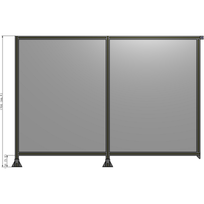 B5-1700-2400-0150-TYPFA DOUBLE PANEL-LEGS ON LEFT AND CENTER, TIE PLATE ON RIGHT 1700MM X 2400MM 1/4" POLYCARB, ASSEMBLED