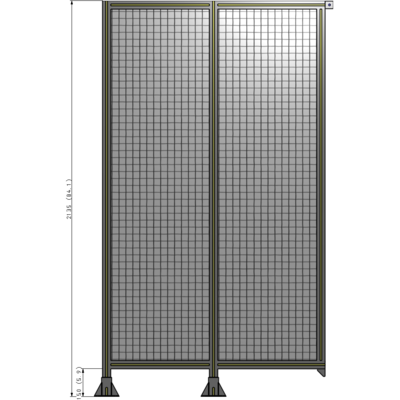 B5-2135-1200-0150-TYMFK DOUBLE PANEL-LEGS ON LEFT AND CENTER, TIE PLATE ON RIGHT 2135MM X 1200MM 1" MESH, AS A KIT