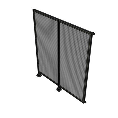 B5-2135-1800-0150-HYMFA DOUBLE PANEL-LEGS ON LEFT AND CENTER WITH HINGES 2135MM X 1800MM 1" MESH, FULLY ASSEMBLED