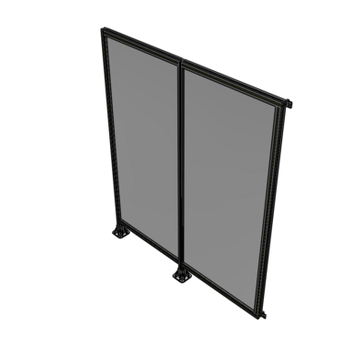 B5-2135-1800-0150-HYPFA DOUBLE PANEL-LEGS ON LEFT AND CENTER WITH HINGES 2135MM X 1800MM 1/4" POLYCARBONATE, ASSEMBLED