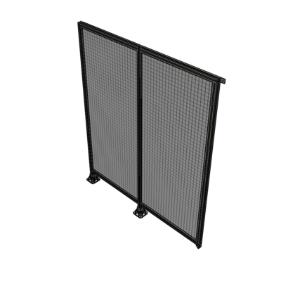 B5-2135-1800-0150-TYMFA DOUBLE PANEL-LEGS ON LEFT AND CENTER, TIE PLATE ON RIGHT 2135MM X 1800MM 1" MESH, FULLY ASSEMBLED