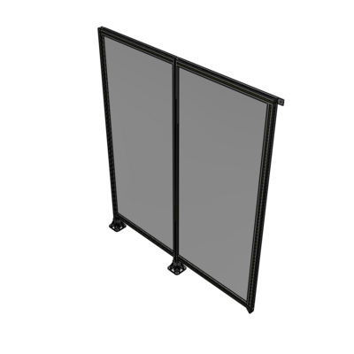 B5-2135-1800-0150-TYPFK DOUBLE PANEL-LEGS ON LEFT AND CENTER, TIE PLATE ON RIGHT 2135MM X 1800MM 1/4" POLYCARBONATE, AS KIT