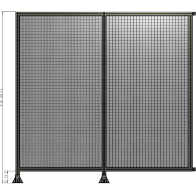 B5-2135-2200-0150-HYMFA DOUBLE PANEL-LEGS ON LEFT AND CENTER WITH HINGES 2135MM X  2200MM  1" MESH, FULLY ASSEMBLED