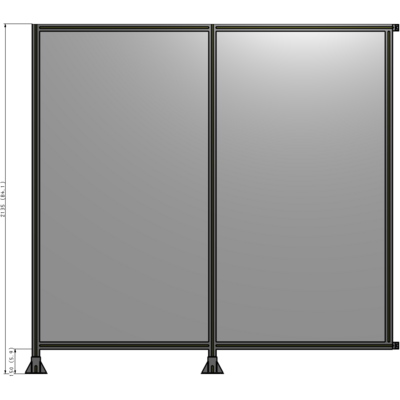 B5-2135-2200-0150-HYPFK DOUBLE PANEL-LEGS ON LEFT AND CENTER WITH HINGES 2135MM X 2200MM 1/4" POLYCARBONATE, AS A KIT
