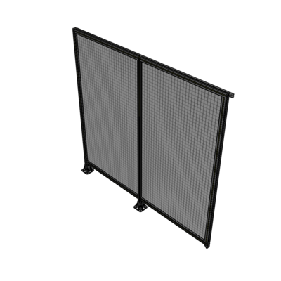 B5-2135-2200-0150-TYMFA DOUBLE PANEL-LEGS ON LEFT AND CENTER, TIE PLATE ON RIGHT 2135MM X 2200MM 1" MESH, FULLY ASSEMBLED