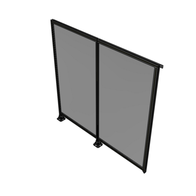 B5-2135-2200-0150-TYPFA DOUBLE PANEL-LEGS ON LEFT AND CENTER, TIE PLATE ON RIGHT 2135MM X  2200MM  1/4" POLYCARB, ASSEMBLED
