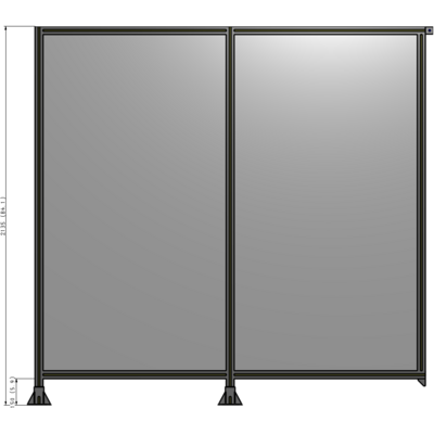 B5-2135-2200-0150-TYPFK DOUBLE PANEL-LEGS ON LEFT AND CENTER, TIE PLATE ON RIGHT 2135MM X 2200MM 1/4" POLYCARBONATE, KIT