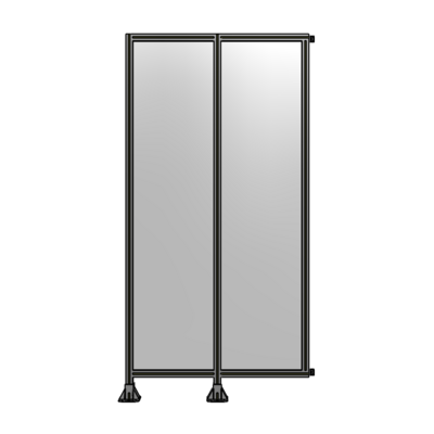 DOUBLE PANEL-LEGS ON LEFT AND CENTER WITH HINGES 2400MM X 1200MM  1/4" POLYCARBONATE, ASSEMBLED