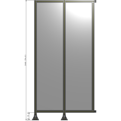 B5-2400-1200-0150-HYPFK DOUBLE PANEL-LEGS ON LEFT AND CENTER WITH HINGES 2400MM X 1200MM  1/4" POLYCARBONATE, AS A KIT