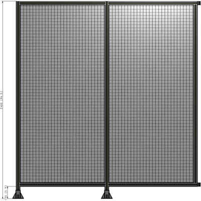 B5-2400-2200-0150-HYMFK DOUBLE PANEL-LEGS ON LEFT AND CENTER WITH HINGES 2400MM X 2200MM  1" MESH, AS A KIT