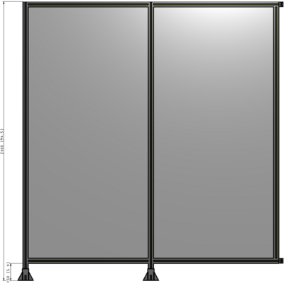 B5-2400-2200-0150-HYPFK DOUBLE PANEL-LEGS ON LEFT AND CENTER WITH HINGES 2400MM X 2200MM  1/4" POLYCARBONATE, AS A KIT