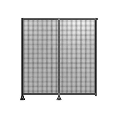 DOUBLE PANEL-LEGS ON LEFT AND CENTER, TIE PLATE ON RIGHT 2400MM X 2200MM  1" MESH, FULLY ASSEMBLED