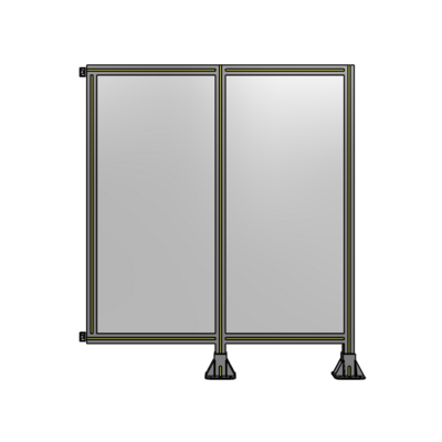 DOUBLE PANEL-LEGS ON RIGHT AND CENTER WITH HINGES 1400MM X 1200MM  1/4" POLYCARBONATE, ASSEMBLED