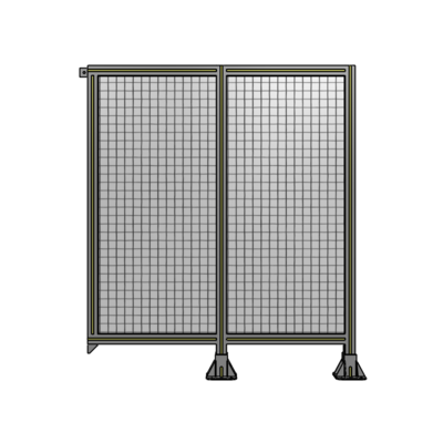 DOUBLE PANEL-LEGS ON RIGHT AND CENTER, TIE PLATE ON LEFT 1400MM X 1200MM  1" MESH, FULLY ASSEMBLED