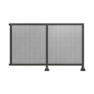 DOUBLE PANEL-LEGS ON RIGHT AND CENTER WITH HINGES 1400MM X 2200MM  1" MESH, FULLY ASSEMBLED
