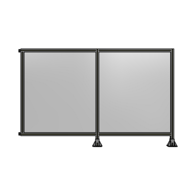 DOUBLE PANEL-LEGS ON RIGHT AND CENTER WITH HINGES 1400MM X 2200MM  1/4" POLYCARBONATE, ASSEMBLED