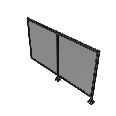 B6-1400-2200-0150-HYPFA DOUBLE PANEL-LEGS ON RIGHT AND CENTER WITH HINGES 1400MM X 2200MM  1/4" POLYCARBONATE, ASSEMBLED