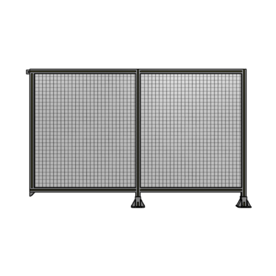 DOUBLE PANEL-LEGS ON RIGHT AND CENTER, TIE PLATE ON LEFT 1400MM X 2200MM  1" MESH, FULLY ASSEMBLED