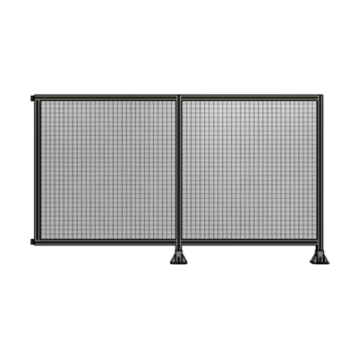 DOUBLE PANEL-LEGS ON RIGHT AND CENTER WITH HINGES 1400MM X 2400MM  1" MESH, FULLY ASSEMBLED