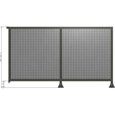 B6-1400-2400-0150-TYMFK DOUBLE PANEL-LEGS ON RIGHT AND CENTER, TIE PLATE ON LEFT 1400MM X 2400MM  1" MESH, AS A KIT