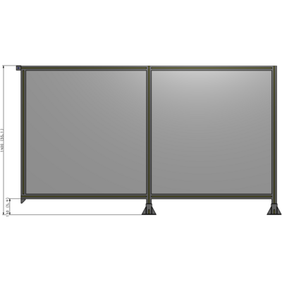 B6-1400-2400-0150-TYPFA DOUBLE PANEL-LEGS ON RIGHT AND CENTER, TIE PLATE ON LEFT 1400MM X 2400MM  1/4" POLYCARB, ASSEMBLED