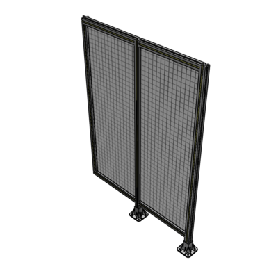 B6-1700-1200-0150-HYMFA DOUBLE PANEL-LEGS ON RIGHT AND CENTER WITH HINGES 1700MM X 1200MM 1" MESH, FULLY ASSEMBLED