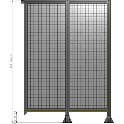 B6-1700-1200-0150-TYMFK DOUBLE PANEL-LEGS ON RIGHT AND CENTER, TIE PLATE ON LEFT 1700MM X 1200MM 1" MESH, AS A KIT