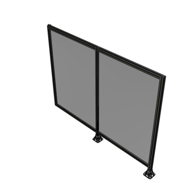 B6-1700-2200-0150-HYPFK DOUBLE PANEL-LEGS ON RIGHT AND CENTER WITH HINGES 1700MM X 2200MM 1/4" POLYCARBONATE, AS A KIT
