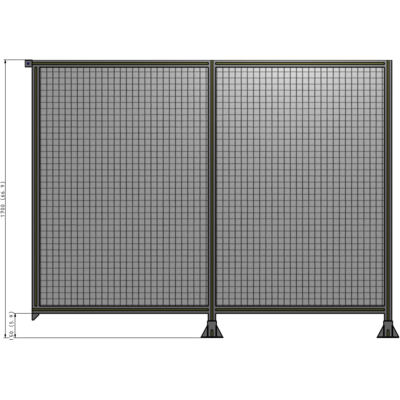 B6-1700-2200-0150-TYMFK DOUBLE PANEL-LEGS ON RIGHT AND CENTER, TIE PLATE ON LEFT 1700MM X 2200MM 1" MESH, AS A KIT