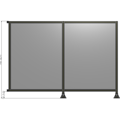 B6-1700-2400-0150-HYPFK DOUBLE PANEL-LEGS ON RIGHT AND CENTER WITH HINGES 1700MM X 2400MM  1/4" POLYCARBONATE, AS A KIT