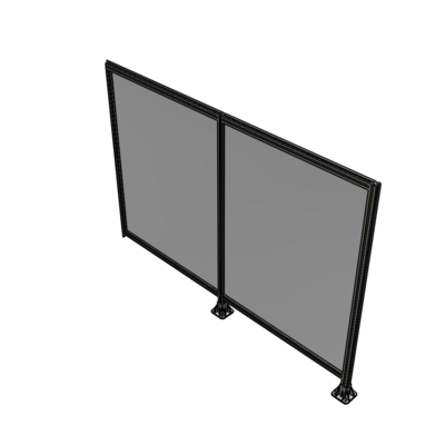 B6-1700-2400-0150-TYPFA DOUBLE PANEL-LEGS ON RIGHT AND CENTER, TIE PLATE ON LEFT 1700MM X 2400MM 1/4" POLYCARB, ASSEMBLED