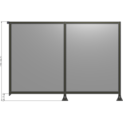 B6-1700-2400-0150-TYPFK DOUBLE PANEL-LEGS ON RIGHT AND CENTER, TIE PLATE ON LEFT 1700MM X 2400MM 1/4" POLYCARBONATE, AS KIT