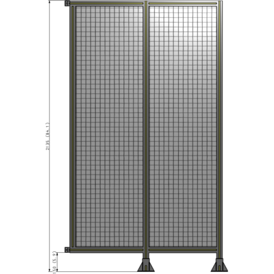 B6-2135-1200-0150-HYMFK DOUBLE PANEL-LEGS ON RIGHT AND CENTER WITH HINGES 2135MM X 1200MM  1" MESH, AS A KIT