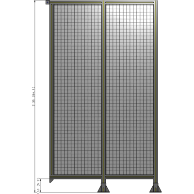 B6-2135-1200-0150-TYMFA DOUBLE PANEL-LEGS ON RIGHT AND CENTER, TIE PLATE ON LEFT 2135MM X 1200MM  1" MESH, FULLY ASSEMBLED