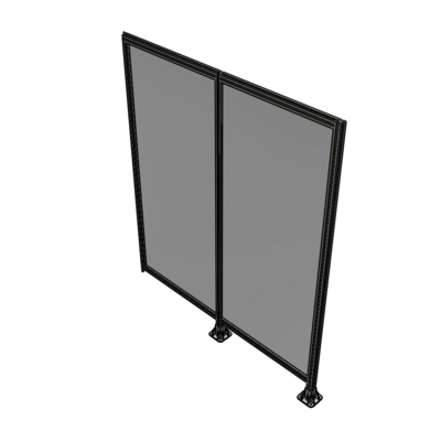 B6-2135-1800-0150-TYPFK DOUBLE PANEL-LEGS ON RIGHT AND CENTER, TIE PLATE ON LEFT 2135MM X 1800MM  1/4" POLYCARBONATE, AS KIT